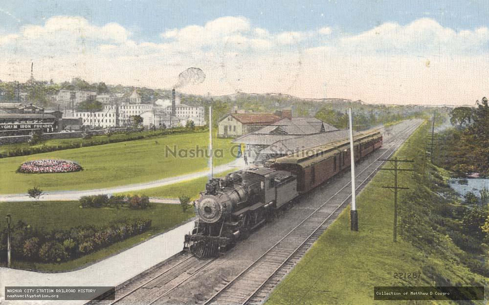 Postcard: View at New York, New Haven & Hartford Depot, Derby, Connecticut